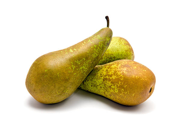 Small group of pears (Conference) on white